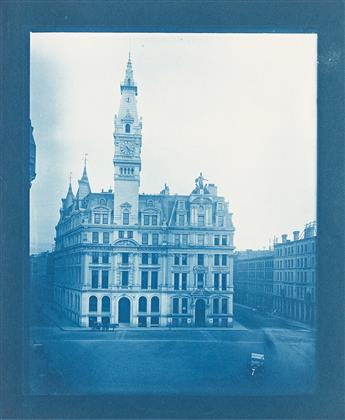 ALBERT LÉVY (1844-1907) A group of 24 stunning cyanotypes documenting landmark buildings and residences in Manhattan, Boston, Chicago,